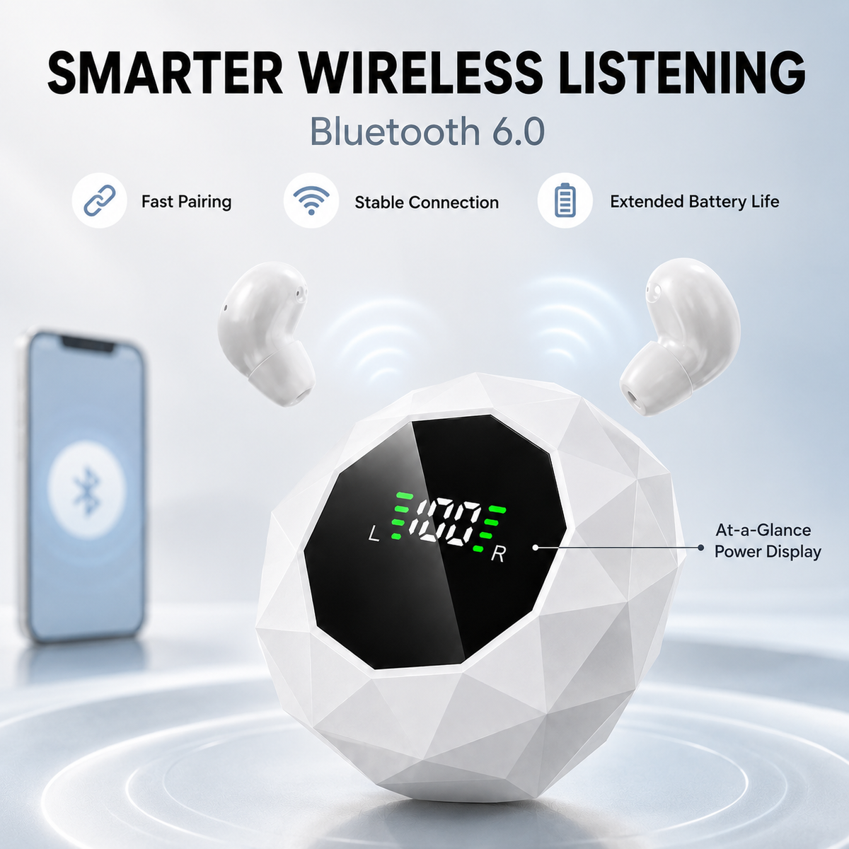 Noxoly Mini Sleep Earbuds with Display Charging Case