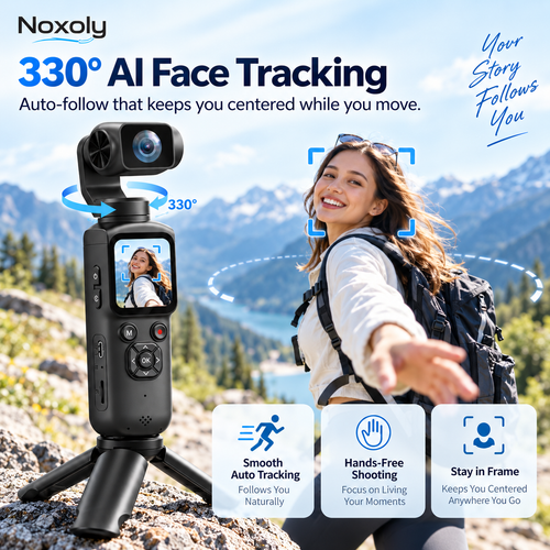 330-degree AI face tracking and hands-free auto-follow